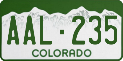 CO license plate AAL235