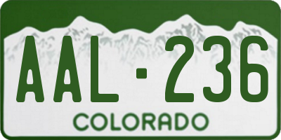 CO license plate AAL236