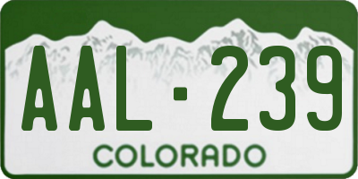 CO license plate AAL239