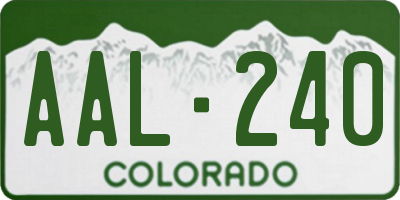 CO license plate AAL240
