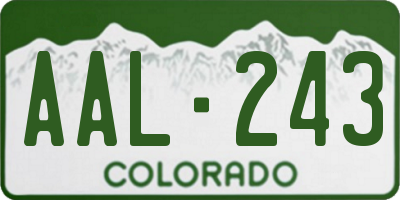 CO license plate AAL243