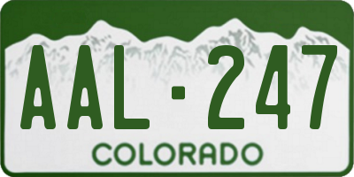 CO license plate AAL247