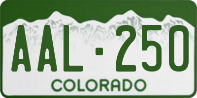 CO license plate AAL250