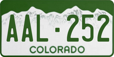 CO license plate AAL252