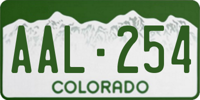 CO license plate AAL254