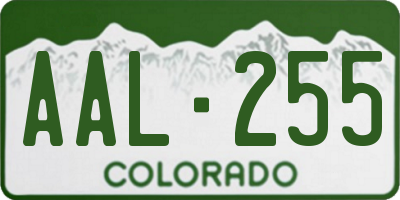 CO license plate AAL255