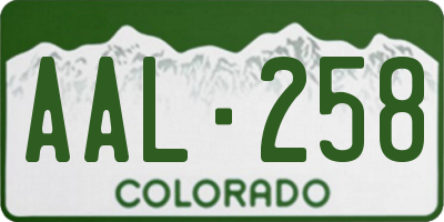 CO license plate AAL258
