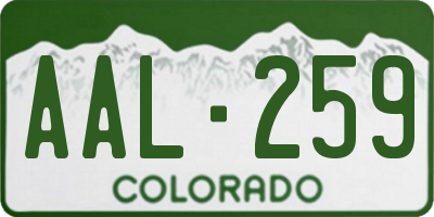 CO license plate AAL259