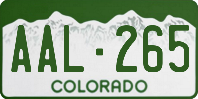 CO license plate AAL265