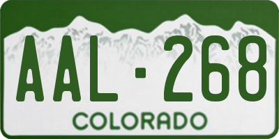 CO license plate AAL268