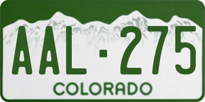 CO license plate AAL275
