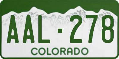 CO license plate AAL278