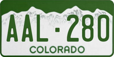 CO license plate AAL280