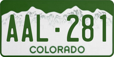 CO license plate AAL281