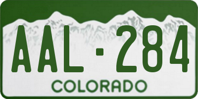 CO license plate AAL284