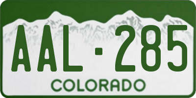 CO license plate AAL285