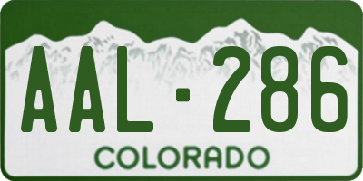 CO license plate AAL286