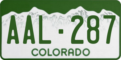 CO license plate AAL287