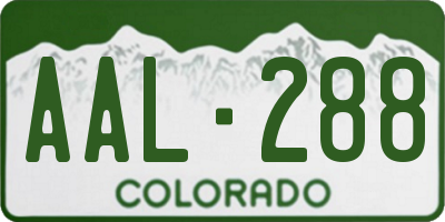 CO license plate AAL288
