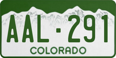 CO license plate AAL291