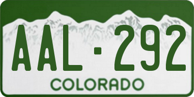 CO license plate AAL292