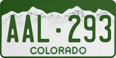 CO license plate AAL293
