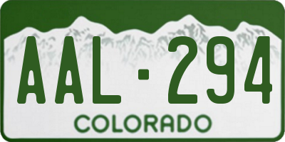 CO license plate AAL294