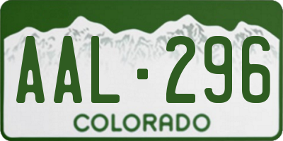 CO license plate AAL296