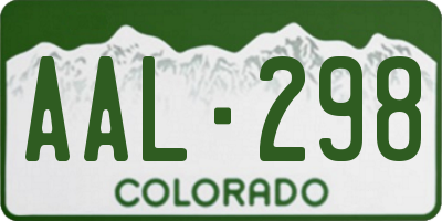 CO license plate AAL298