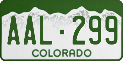 CO license plate AAL299