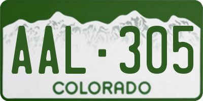 CO license plate AAL305