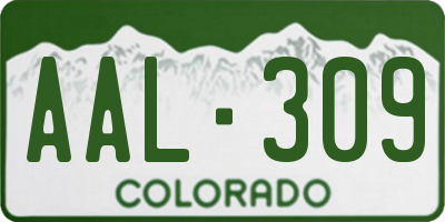 CO license plate AAL309