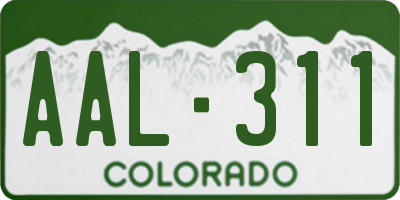 CO license plate AAL311