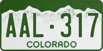 CO license plate AAL317