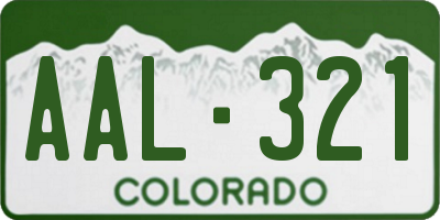 CO license plate AAL321