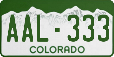 CO license plate AAL333