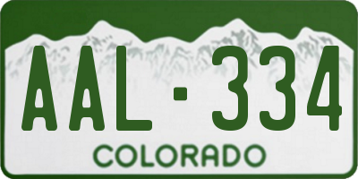 CO license plate AAL334