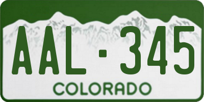 CO license plate AAL345
