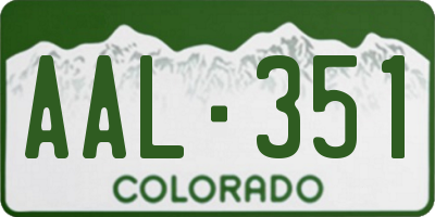 CO license plate AAL351
