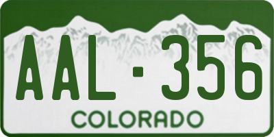 CO license plate AAL356