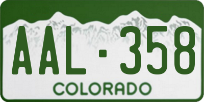 CO license plate AAL358