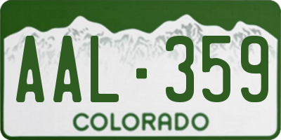 CO license plate AAL359