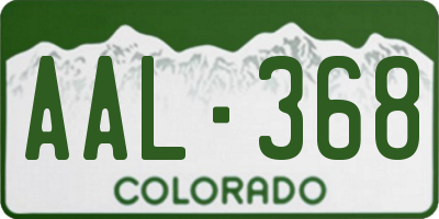 CO license plate AAL368