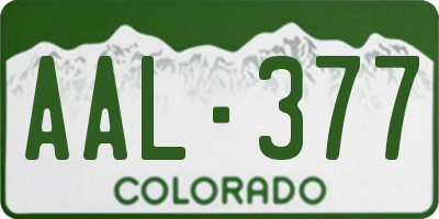 CO license plate AAL377