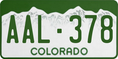 CO license plate AAL378