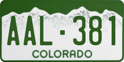 CO license plate AAL381