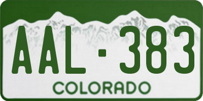 CO license plate AAL383