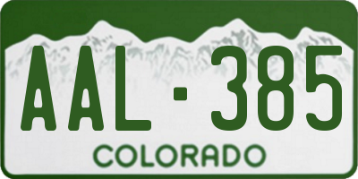 CO license plate AAL385