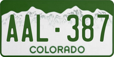 CO license plate AAL387