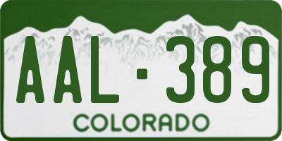 CO license plate AAL389